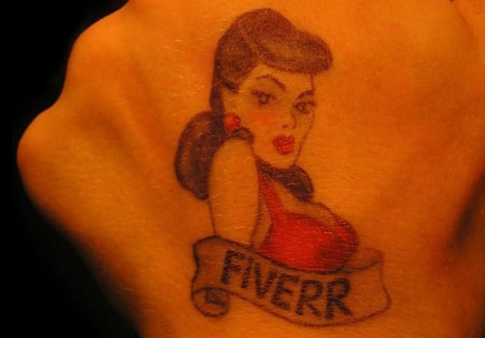 draw your logo on my hand and give you thumbs up