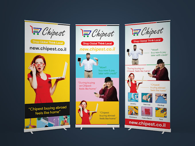 create retractable banner, roll up banner design in 24 hours