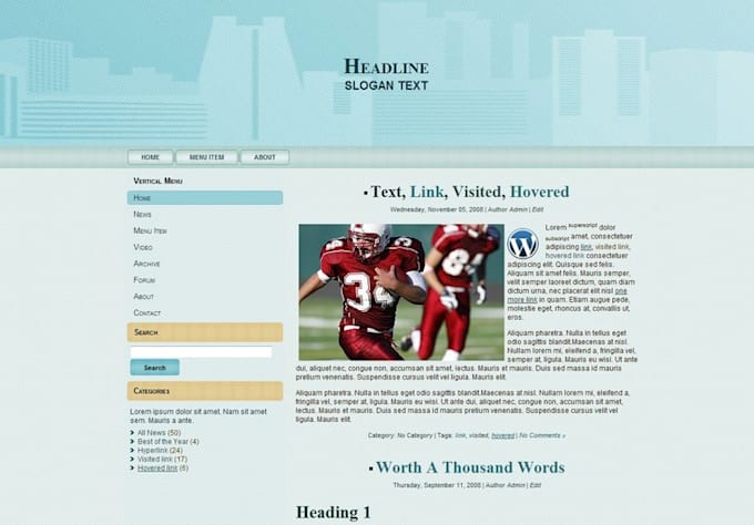 code a custom WordPress template that guaranteed to be unique and w3c valid