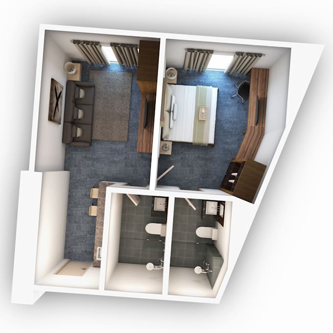 Produce 2d and 3d floor plan and visual by Nicholastiong | Fiverr