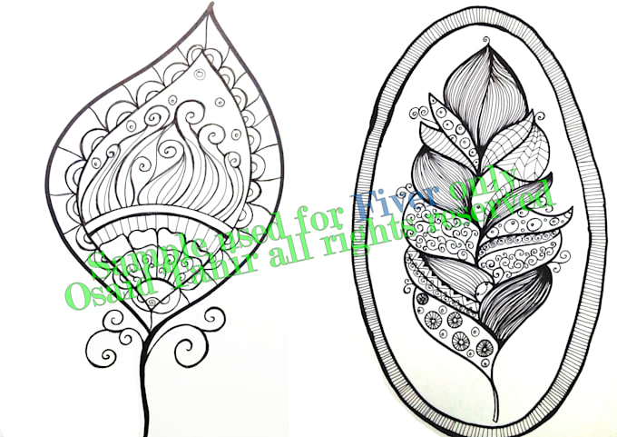 hand Draw Zen tangle Patterns letters or names