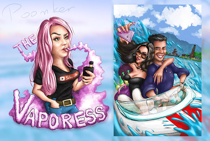 draw a humor starring you or anyone, funny illustration cartoon portrait