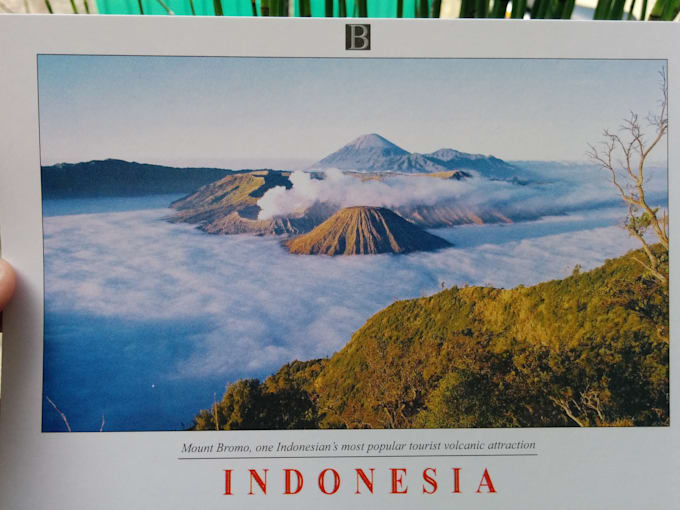 send a postcard from Indonesia with handwritten message