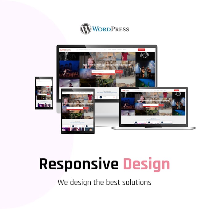 create modern responsive wordpress website, wordpress design