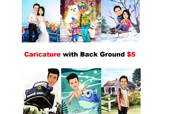 create cartoon, caricature, or story portrait of picture