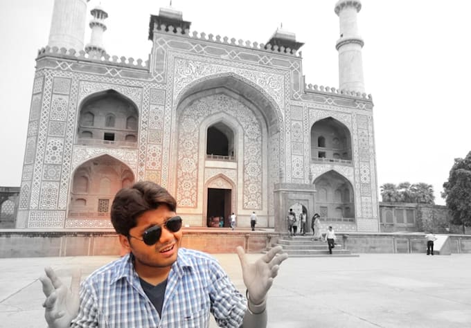 record a video at mughal king akbar royal palace