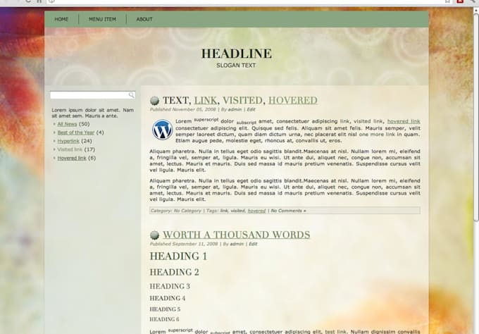 create a great looking custom theme for Wordpress, Joomla, or Drupal using Artisteer