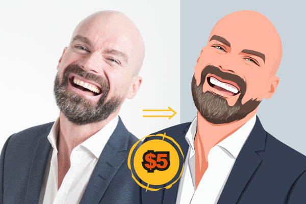 draw cartoon style portrait from your photo