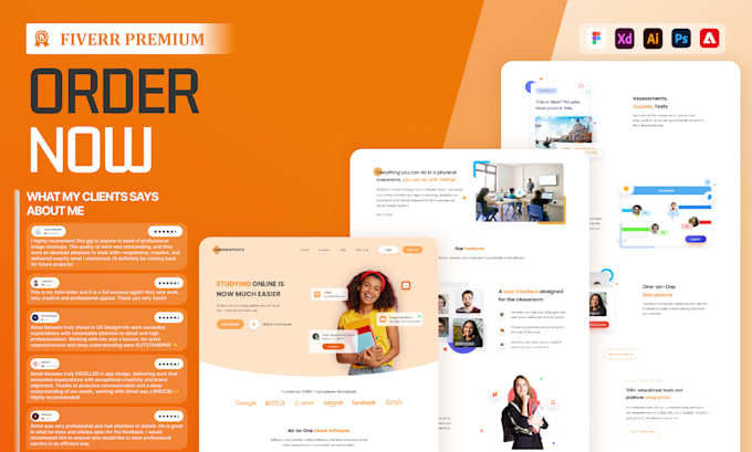 modern responsive website UI UX design in figma