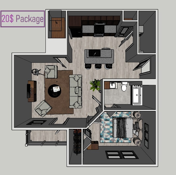 create a professional 3d floor plan