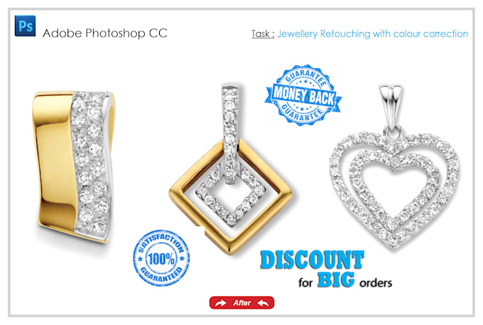 do jewellery image editing and retouched