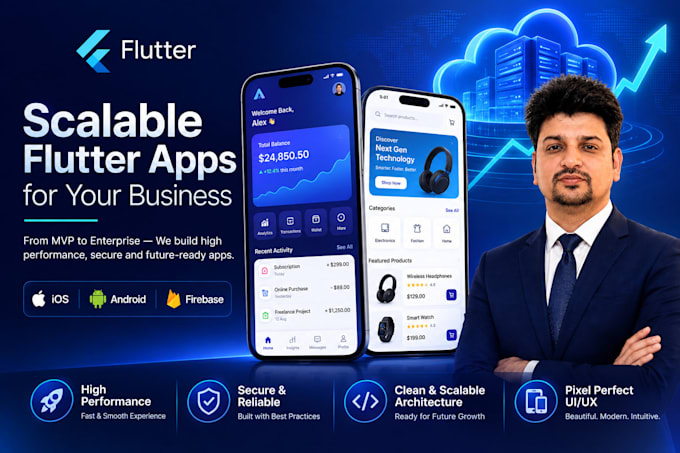 develop scalable flutter apps for IOS and android
