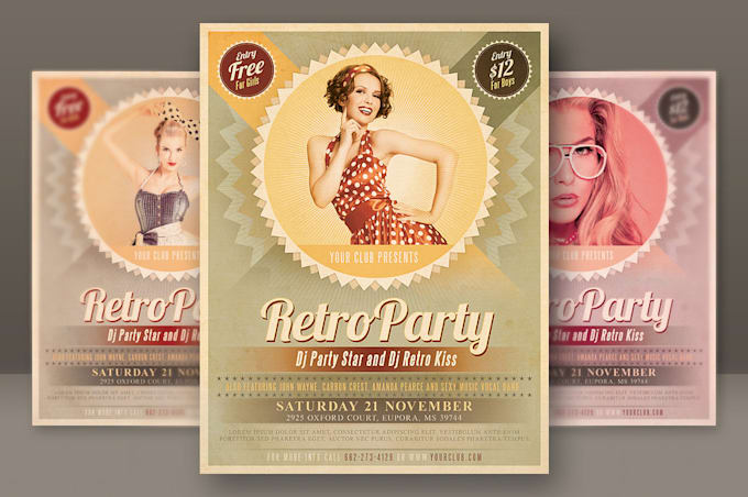 design retro flyer or poster