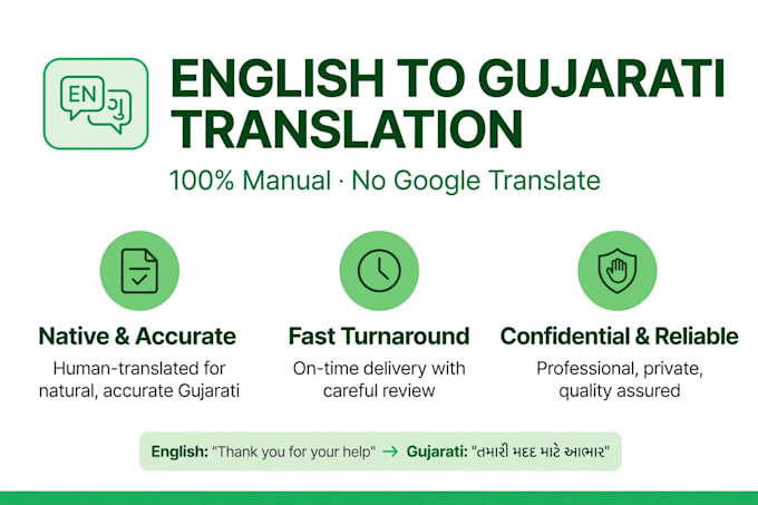 do english gujarati translation, typing, legal drafting