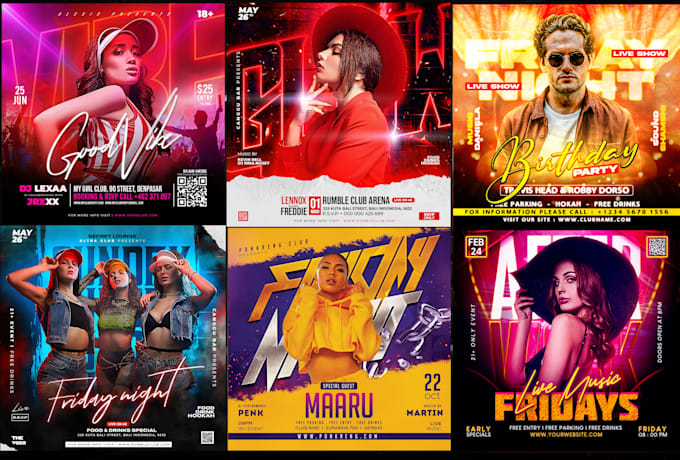 do event flyer, birthday party, dj party, club party flyer