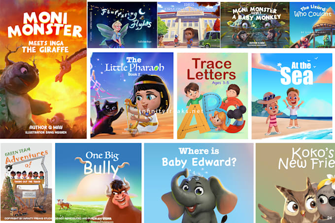 draw illustrated children book illustration, cute and fun