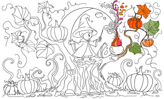 draw digital coloring book pages for children
