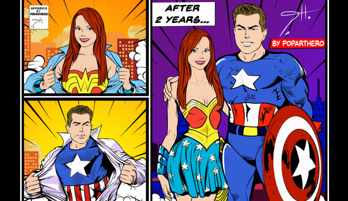 draw comic superhero pop art portraits