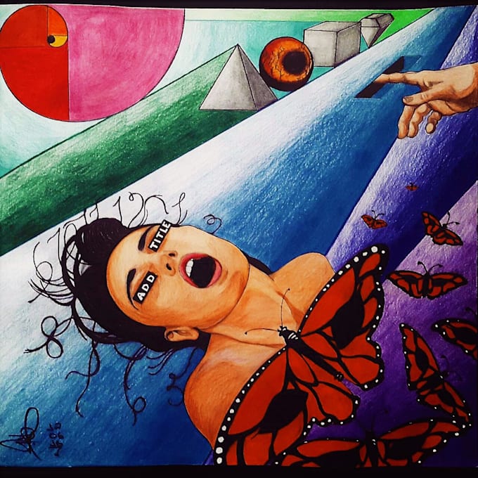 create a hand drawn psychedelic and trippy art