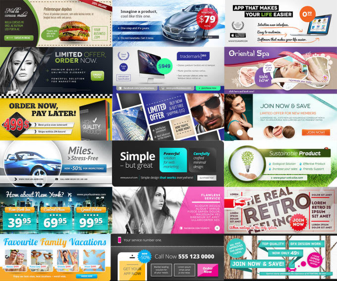do outstanding web banner design, banner ads, youtube banner, facebook cover