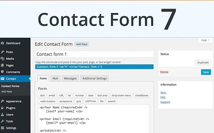 do contact form, login form in your wordpress website