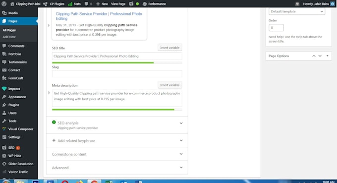 do on page SEO or optimization for wordpress site