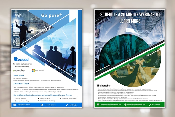 design business one sheet, sell sheet, product sheet