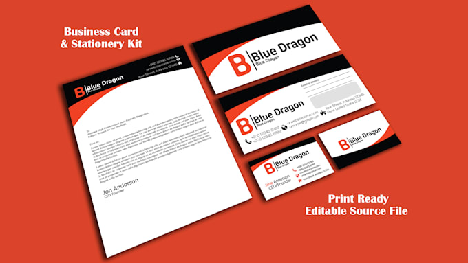 design professional business card, letterhead and stationery