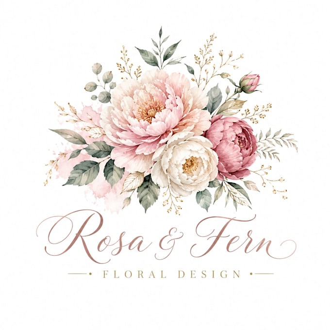 design a hand painted watercolor logo and brand identity