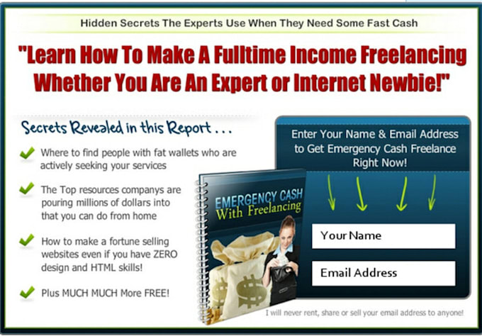 create a mail list building package or splash page