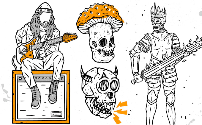 create hand drawn lineart illustration with my style
