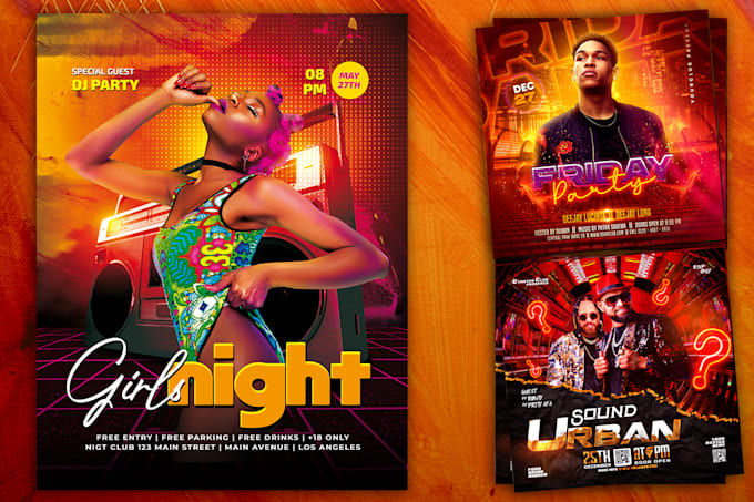 comedy,club,dj and business flyers