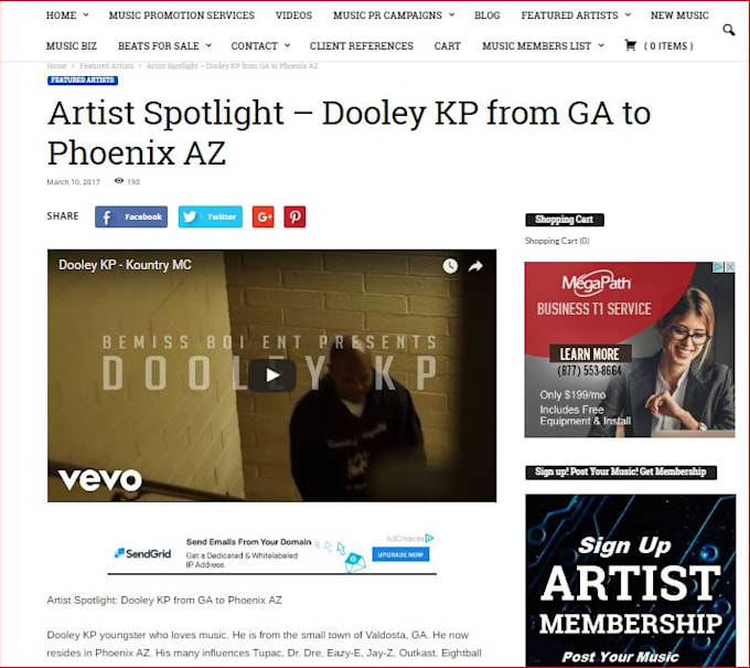 feature your music,mixtape,video Press on Music Website