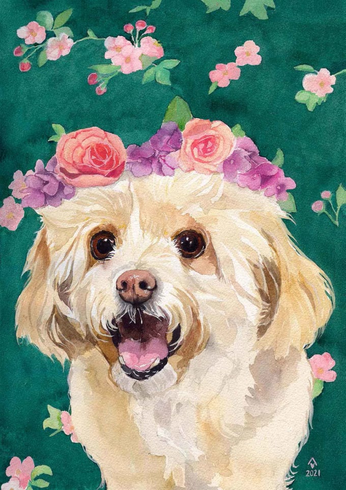 paint adorable watercolor pet portrait