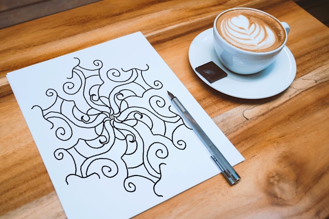 do unique doodle art for adult colouring book