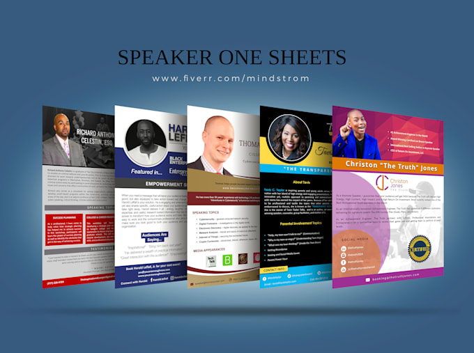 design professional speaker one sheet, epk, media kit, press kit