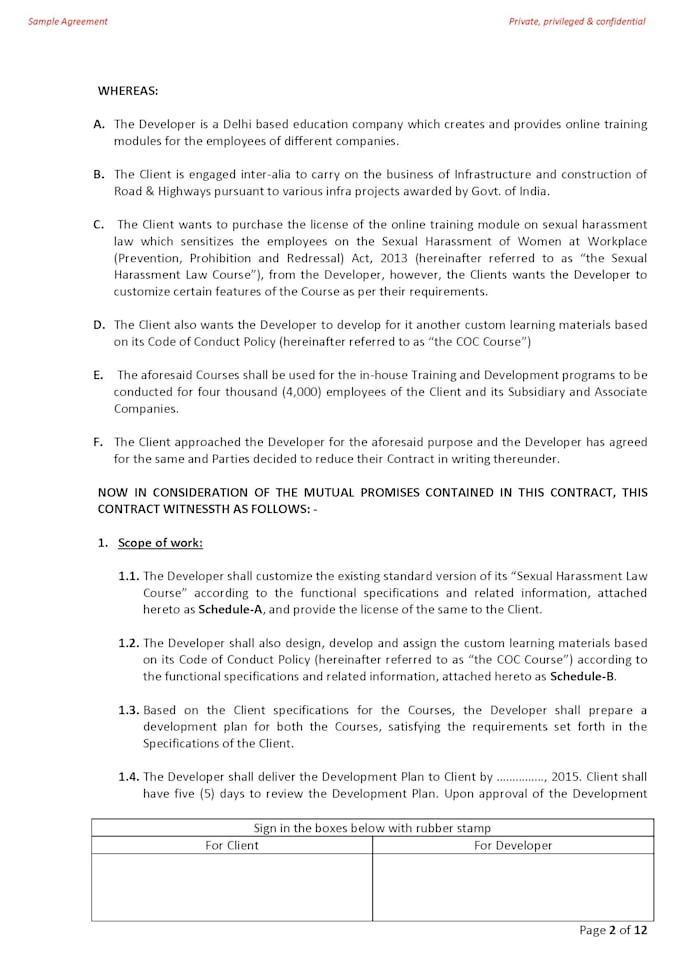 custom work client contract template custom work client contract template