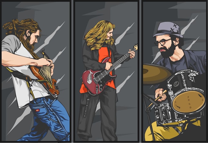 draw vector art cartoon potrait from your photo