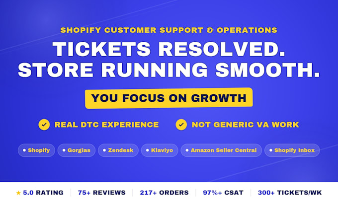 be your ecommerce VA for shopify and customer support
