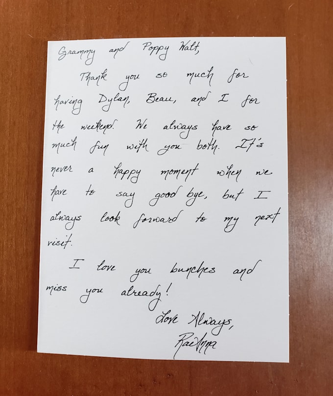 write a handwritten letter