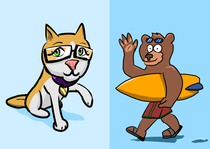 draw a cartoon logo or scenery for you