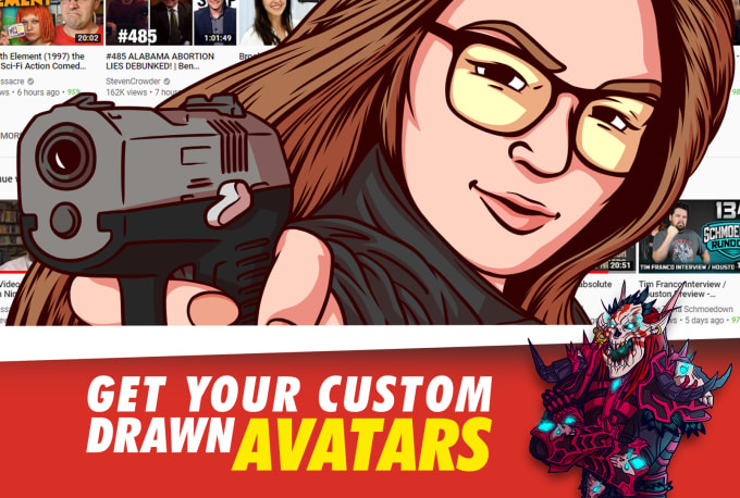 create custom youtube or twitch banners and profile pics