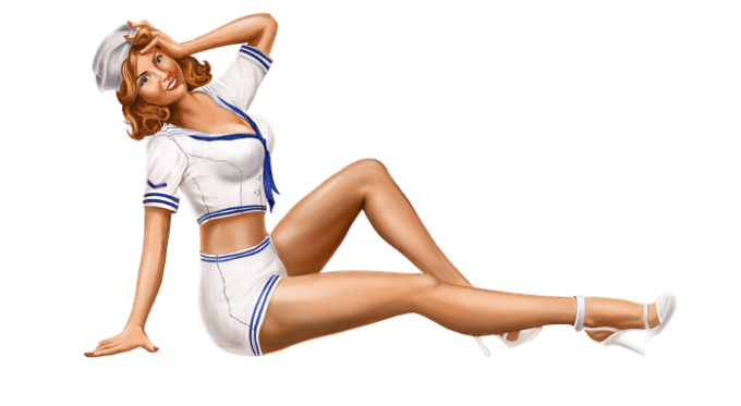 Draw a realistic vector sexy pin up girl in my style by Finlay_uk
