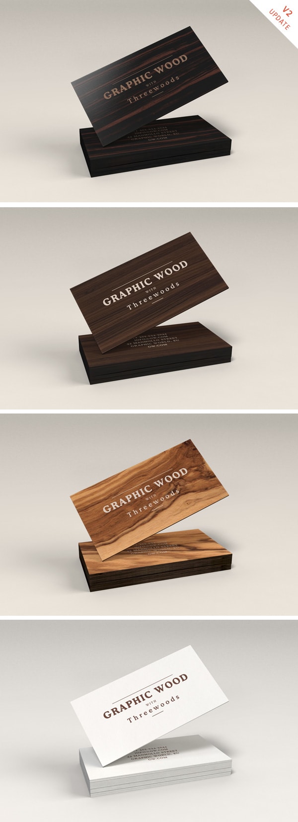 do 2 REALISTIC business card mockups