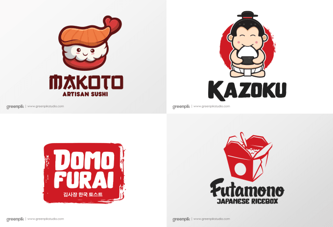 make a sushi, ramen logo for your asian food restaurant