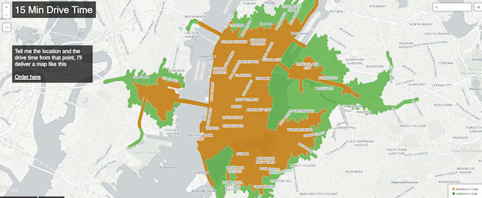 map all places within 30 min of your chosen location