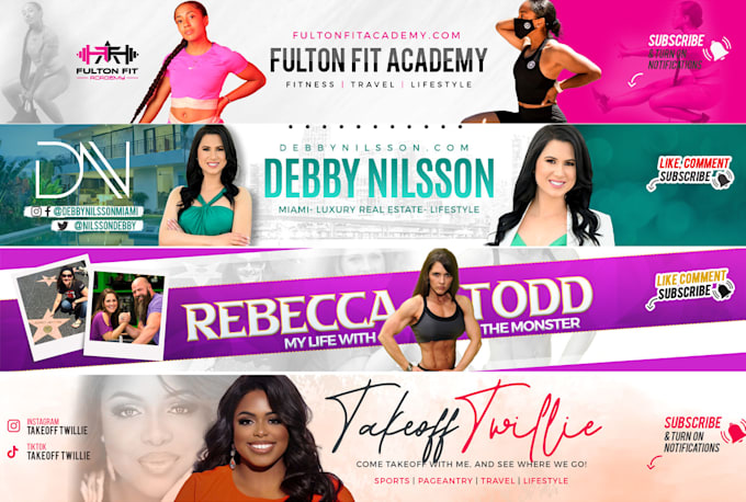 design phenomenal youtube banner, channel art