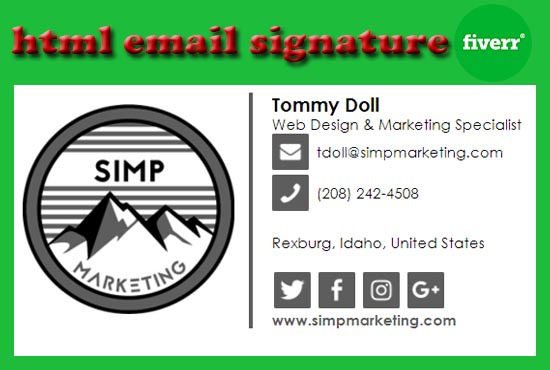 create clickable html email signature