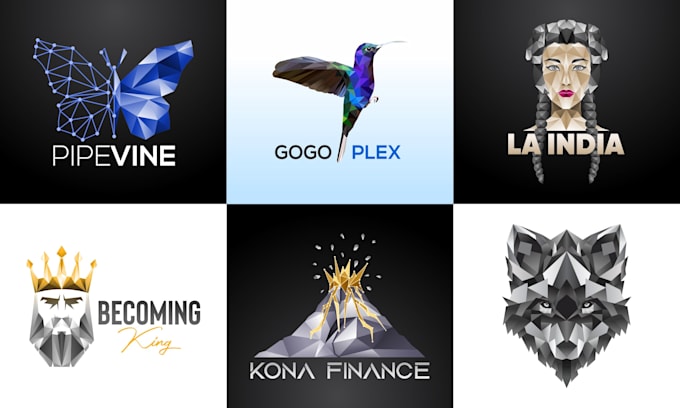 design custom polygonal or geometric logo in 24hrs