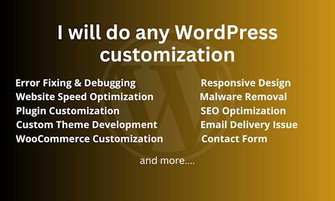 do any wordpress customization and fix wp issue